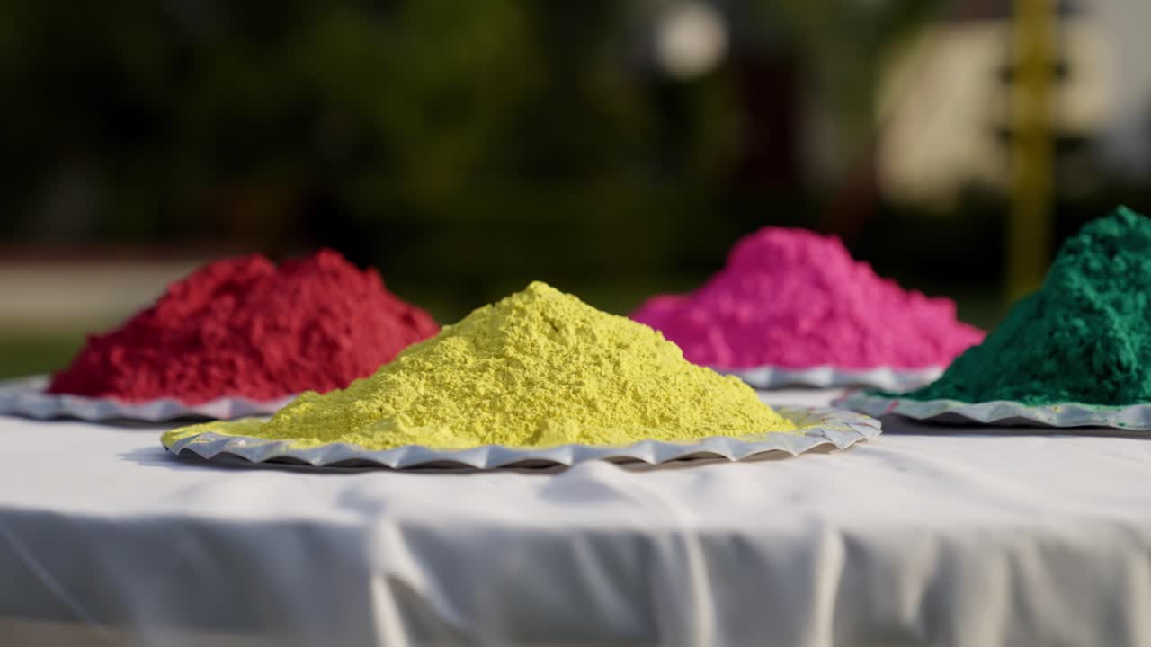 접시에 다른 홀리 색상