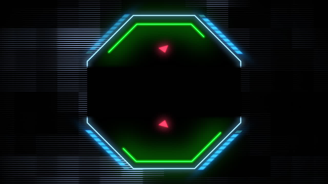 빨간 삼각형 을 가진 초록색 으로 조명 된 사각형 은 눈에 띄는 대조 를 만들어 줍니다