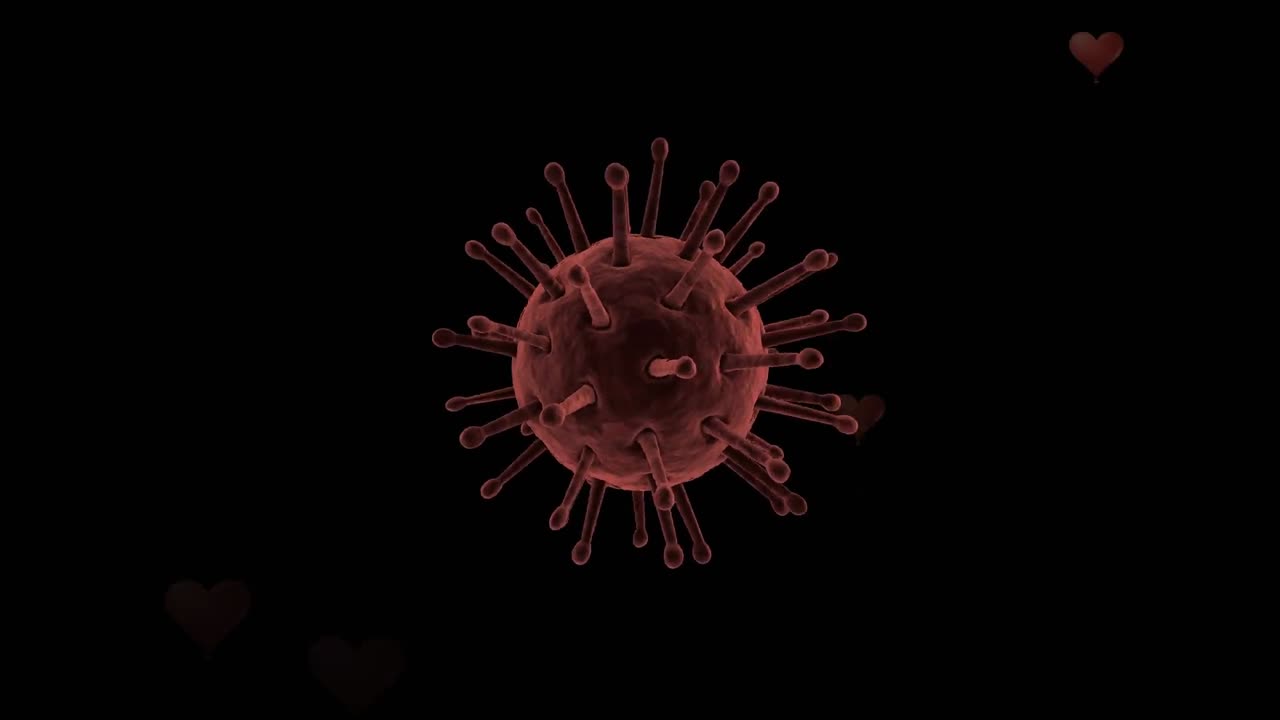 animación de células de covid-19 sobre personas caminando por la calle