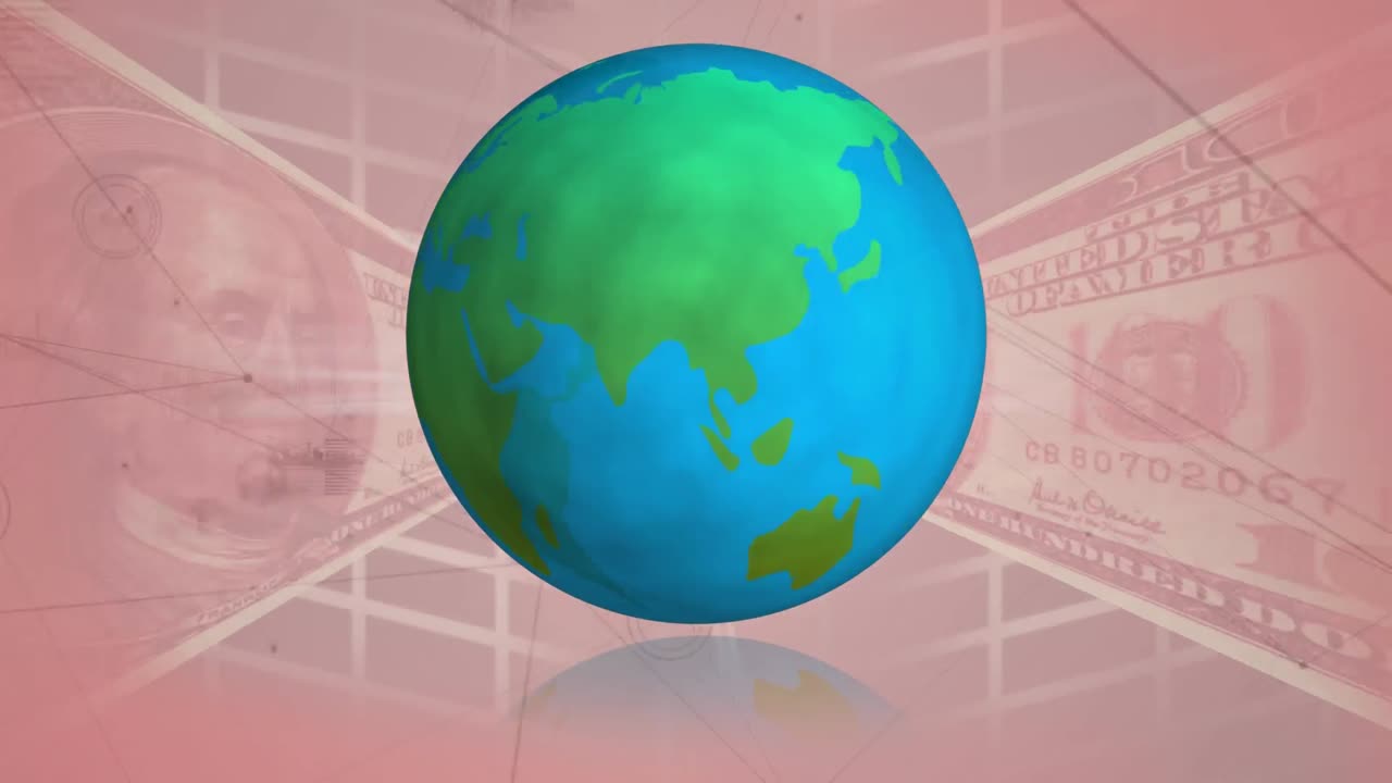 вращающийся земной шар и американский доллар