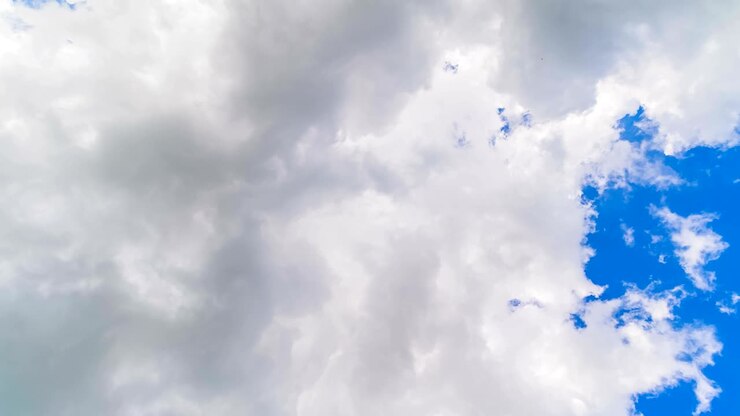loop of white clouds over blue sky timelapse movement, climate change