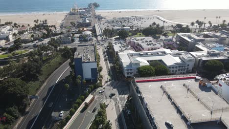 Santa-Monica-aerial-flyover-with-pier