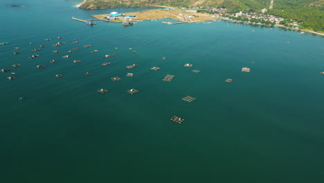 acuicultura de langosta en estanques marinos, puerto pesquero de awang, mertak