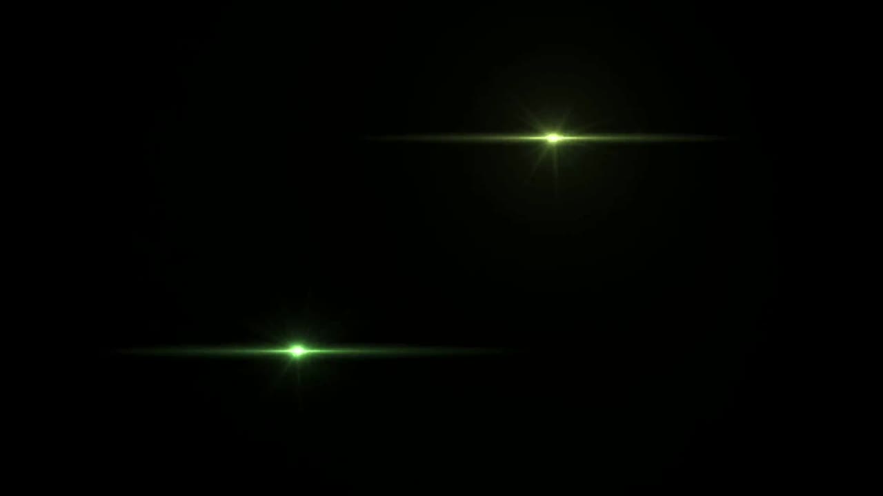 el destello realista de la lente de luz sobre un fondo negro.