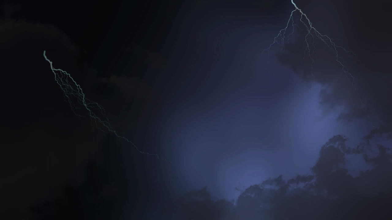 Sky with dark clouds and lightning