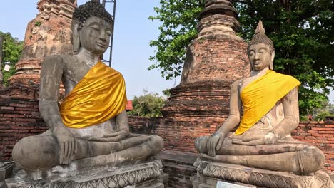 panoramic view of buddha statues at historical site