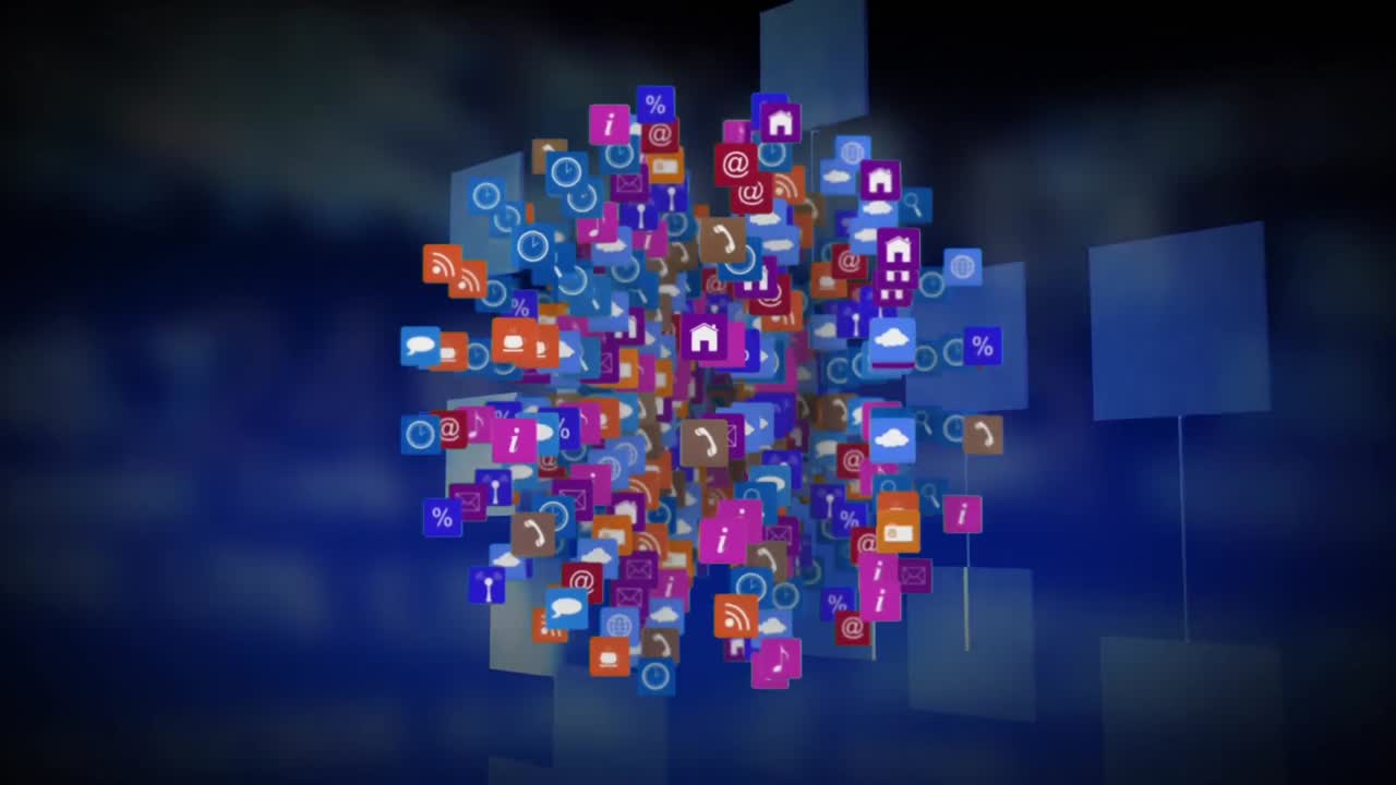 iconos y símbolos de internet en forma de globo