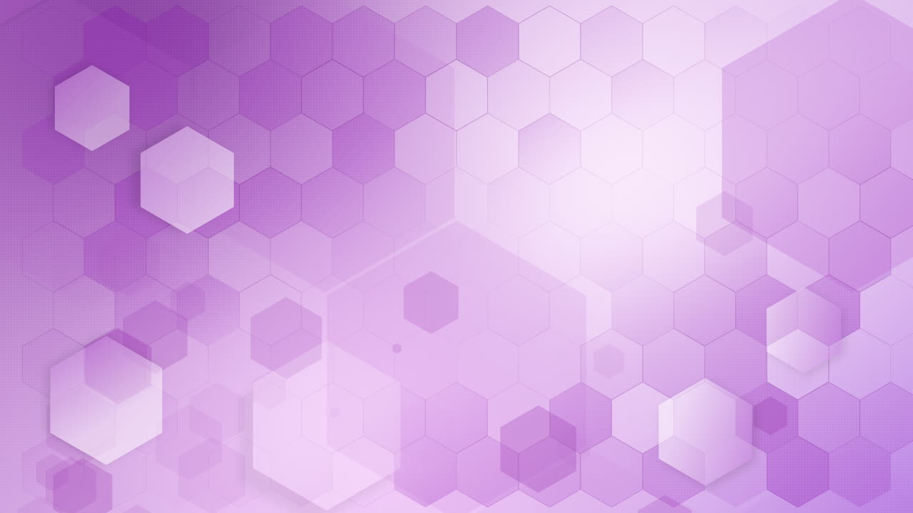 Animated purple color hexagonal design abstract pattern. Geometrical background with grid. Loop motion graphic.
