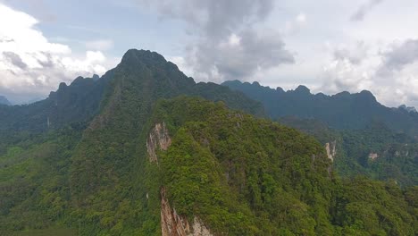 aerial view on mountains of khao sok in thailand