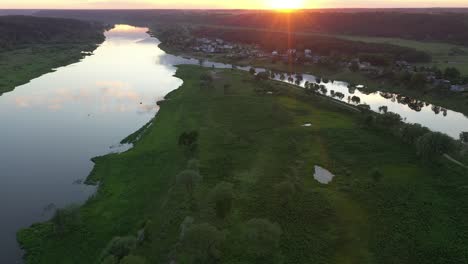 Confluence-of-two-rivers-Nemunas-and-Nevezis,-Kaunas,-Lithuania