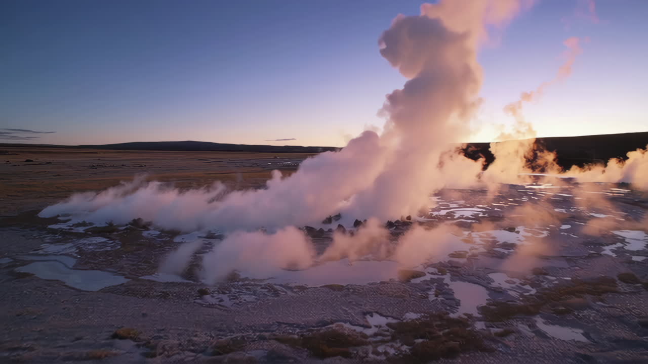 Geothermal Sunset Eruption