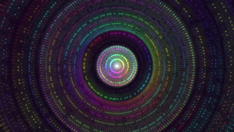 Psychedelische-Illusion,-Neon-Regenbogenlinien-Im-Dunklen-Loch