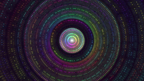 ilusión psicodélica de neón líneas de arco iris en un agujero oscuro
