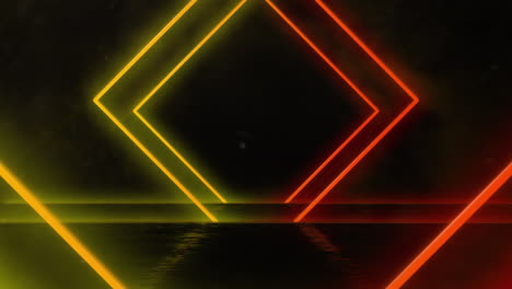 animation of diamond shape geometric neon glowing