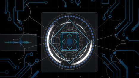 a futuristic interface displays advanced technology