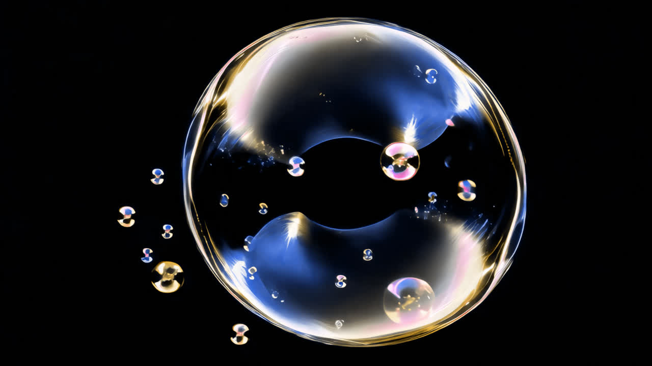 Soap bubble animated overlay, transparent 4K video, alpha channel, ProRes 4444