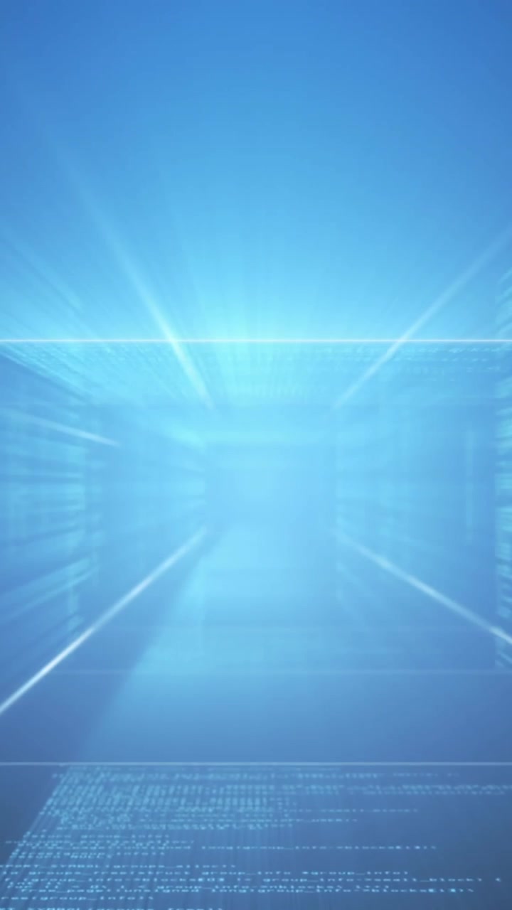 Animation of data processing over black background