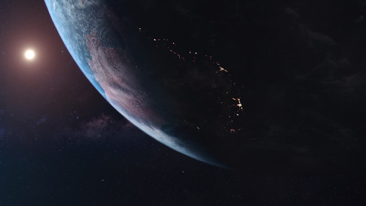 Australia Transitioning From Day to Night as Seen From Space Orbit