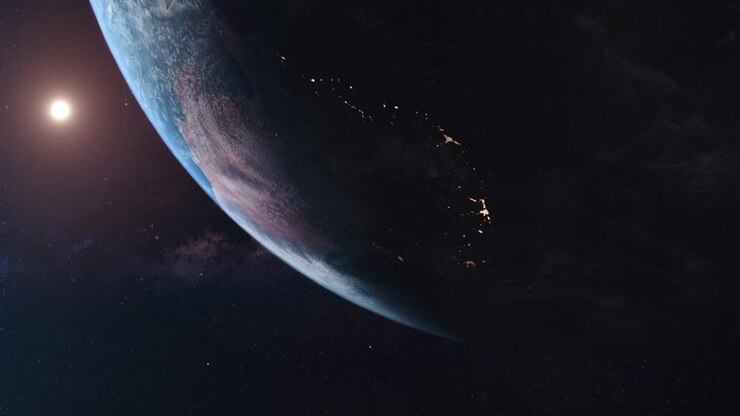 L'Australia che passa dal giorno alla notte vista dall'orbita spaziale