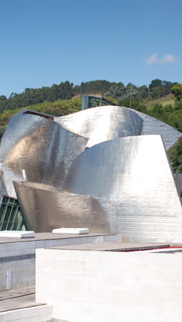 barcelona - spain - june 12 2024 : view of the guggenheim museum in bilbao, spain in vertical