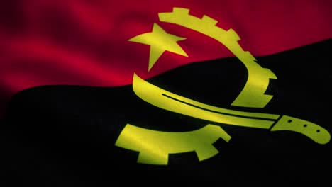 Angola flag waving in the wind. National flag of Angola. Sign of Angola seamless loop animation. 4K