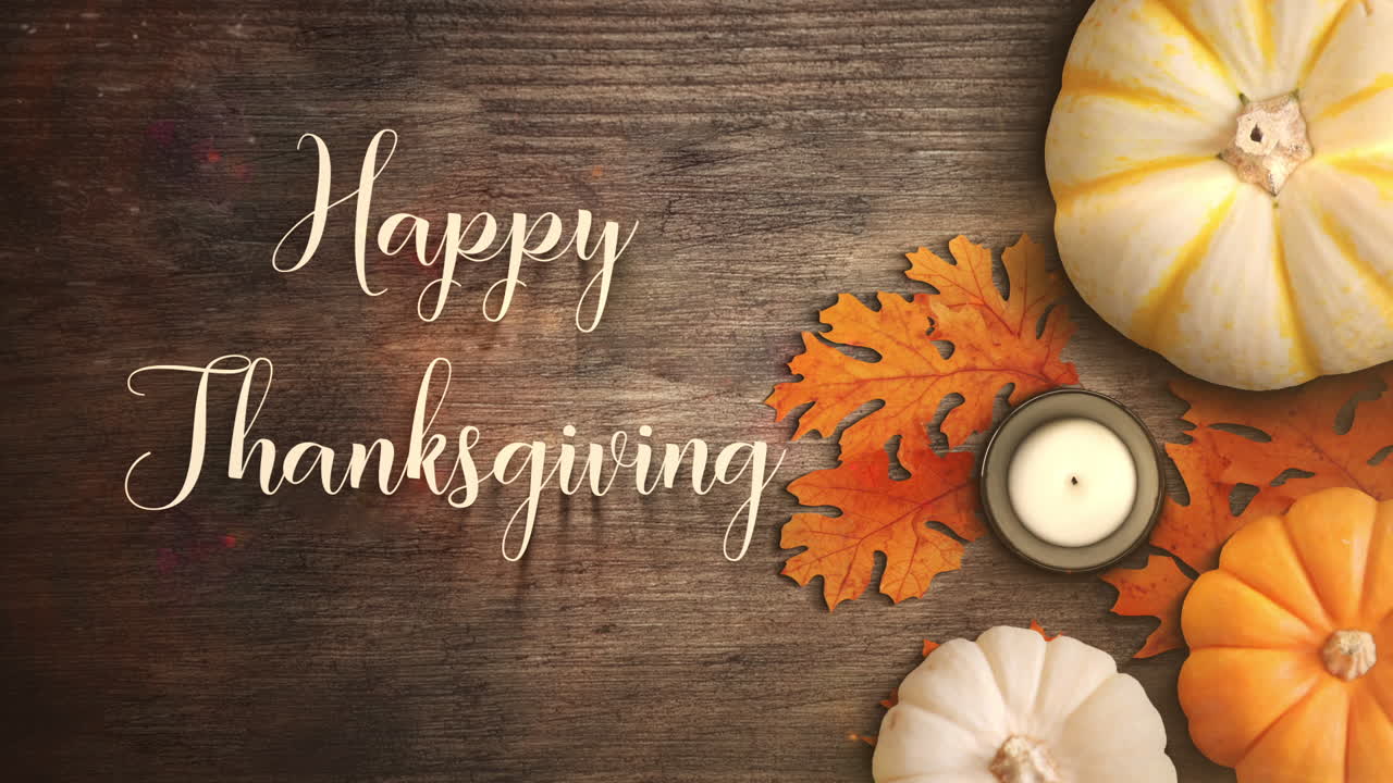 Happy Thanksgiving 3D Graphic with Pumpkins