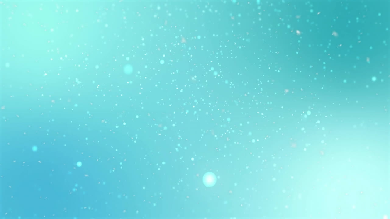 Floating white particles on soft blue gradient creating serene animation background