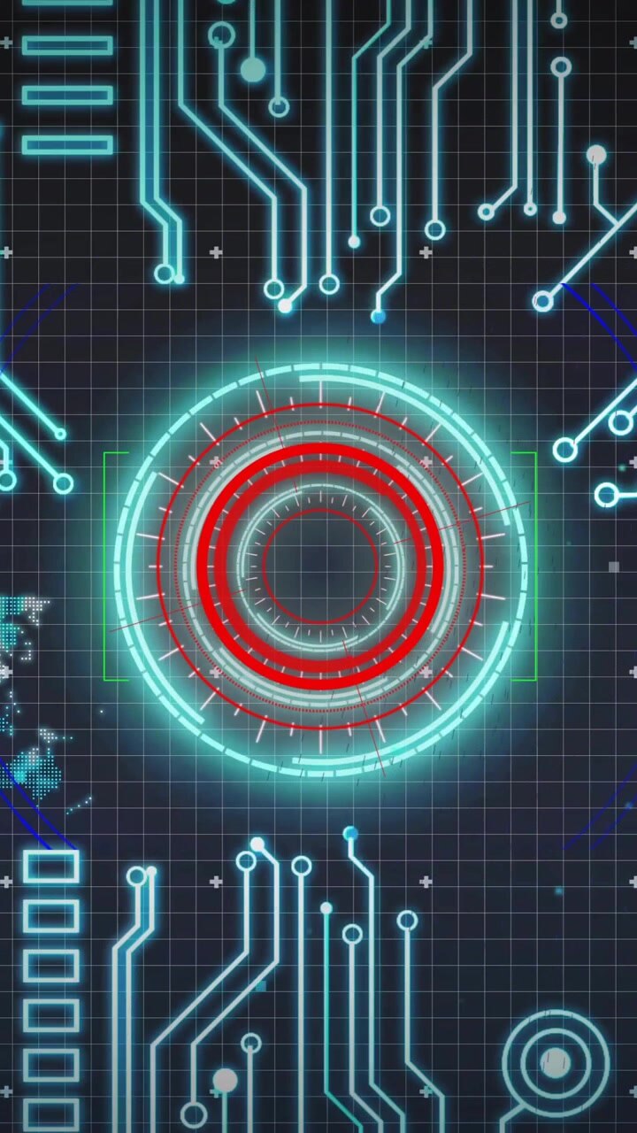 Animation of world map and globe over diagrams and connections
