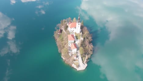 beautiful view of island in bled lake