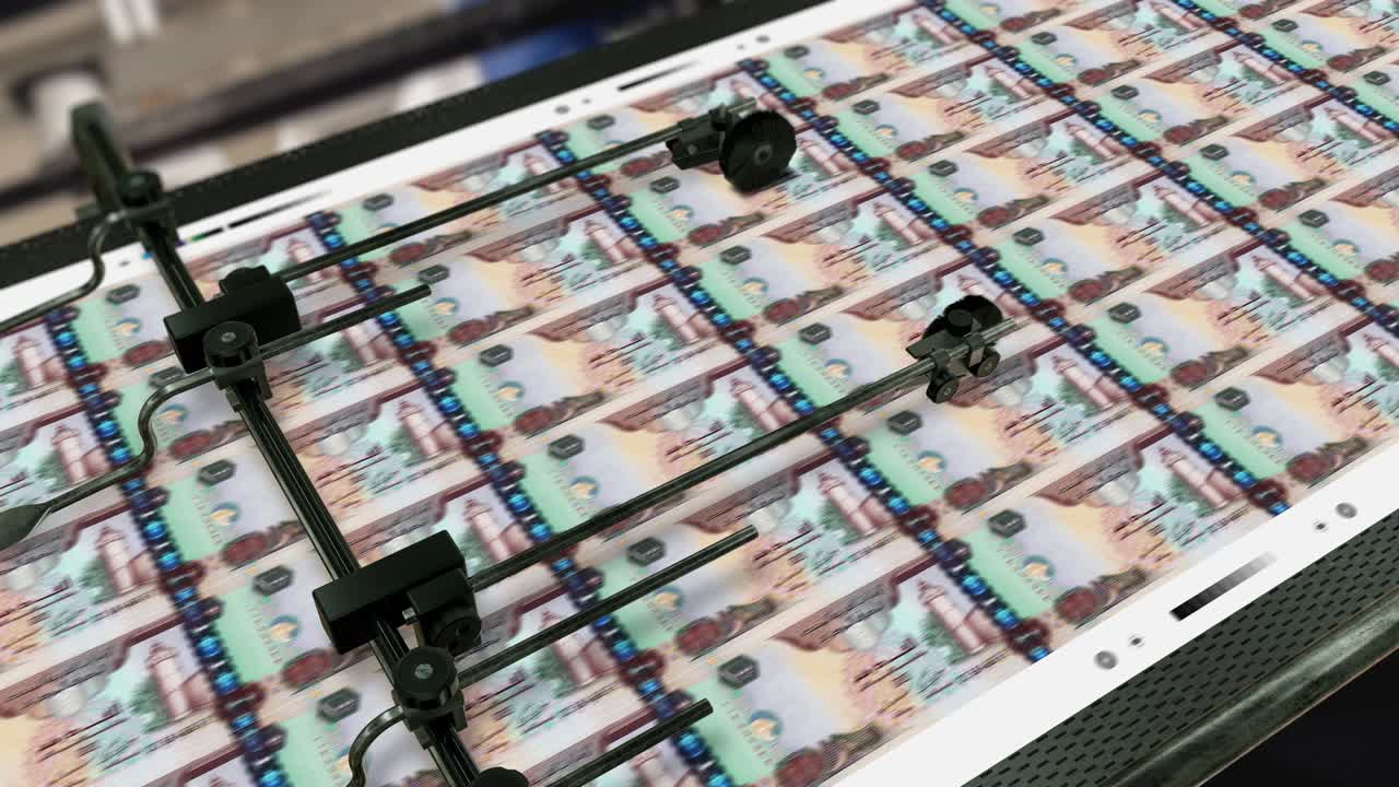 아랍에미리트 디르함 - 화폐 인쇄 - 4k