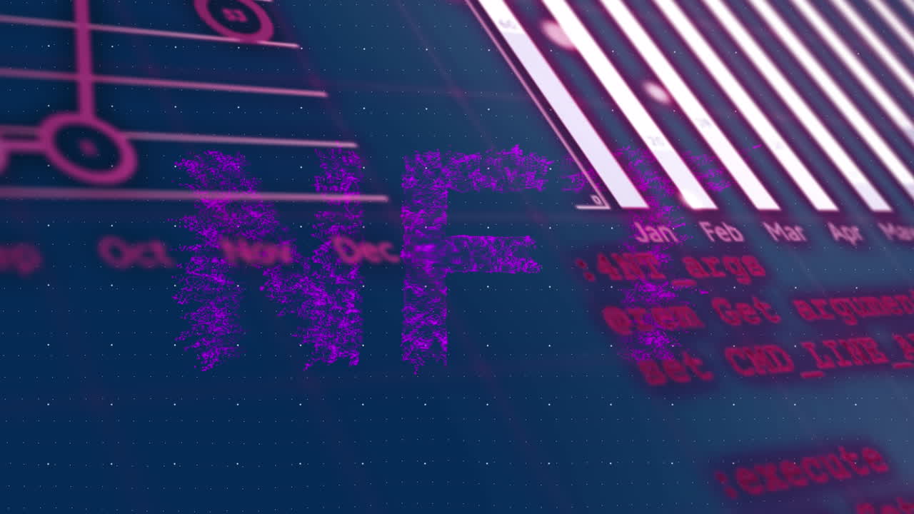 Animation der Datenverarbeitung auf dunklem Hintergrund.