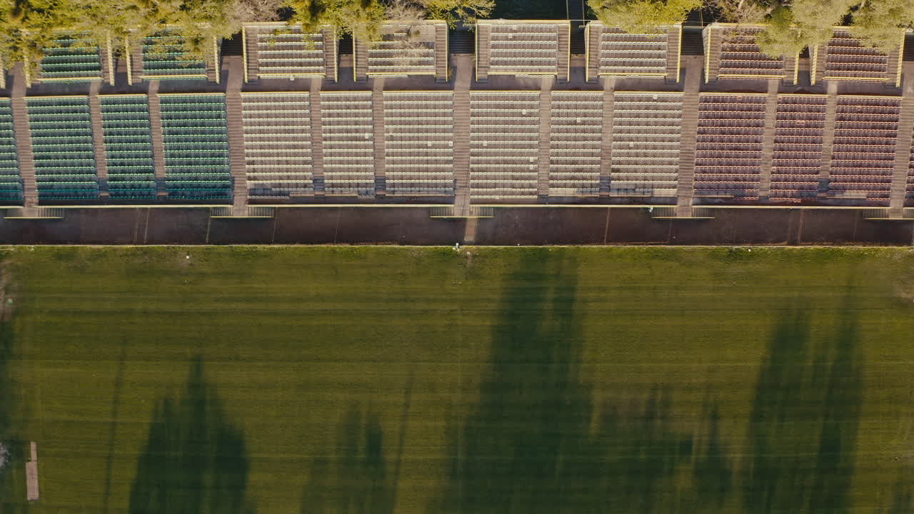 Aerial View of an Empty Sports Stadium