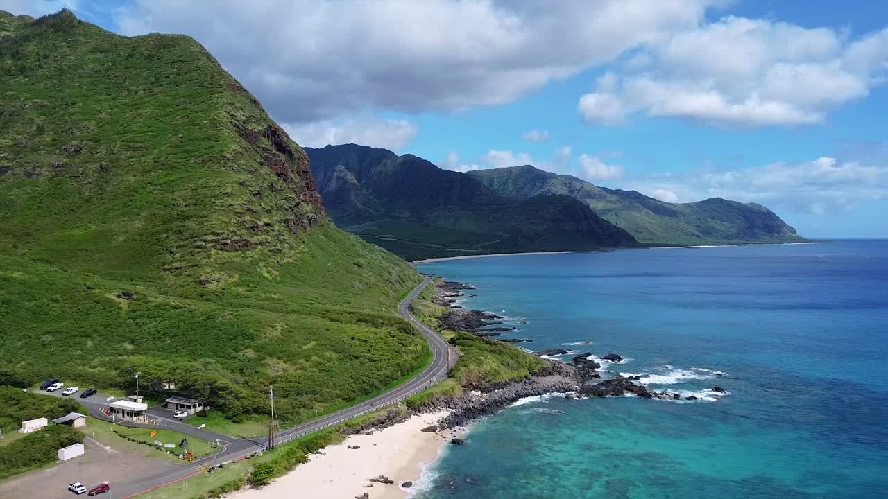 오하우 서쪽의 공중 촬영