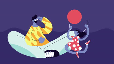 padre y hija felices jugando