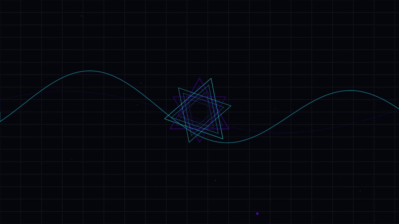 Abstract Geometric Star Animation with Sine Wave Background