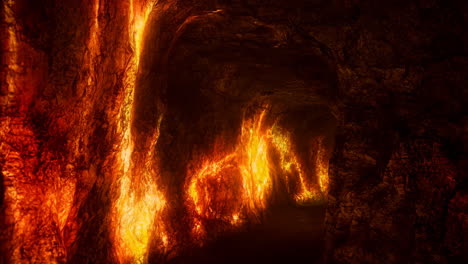 fiery underground tunnel