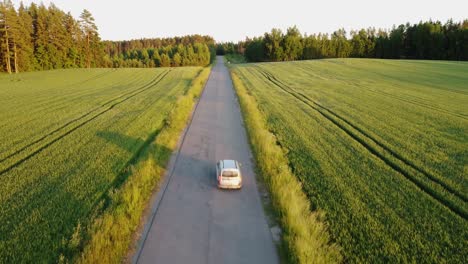 evening light in the small villages of latvia
