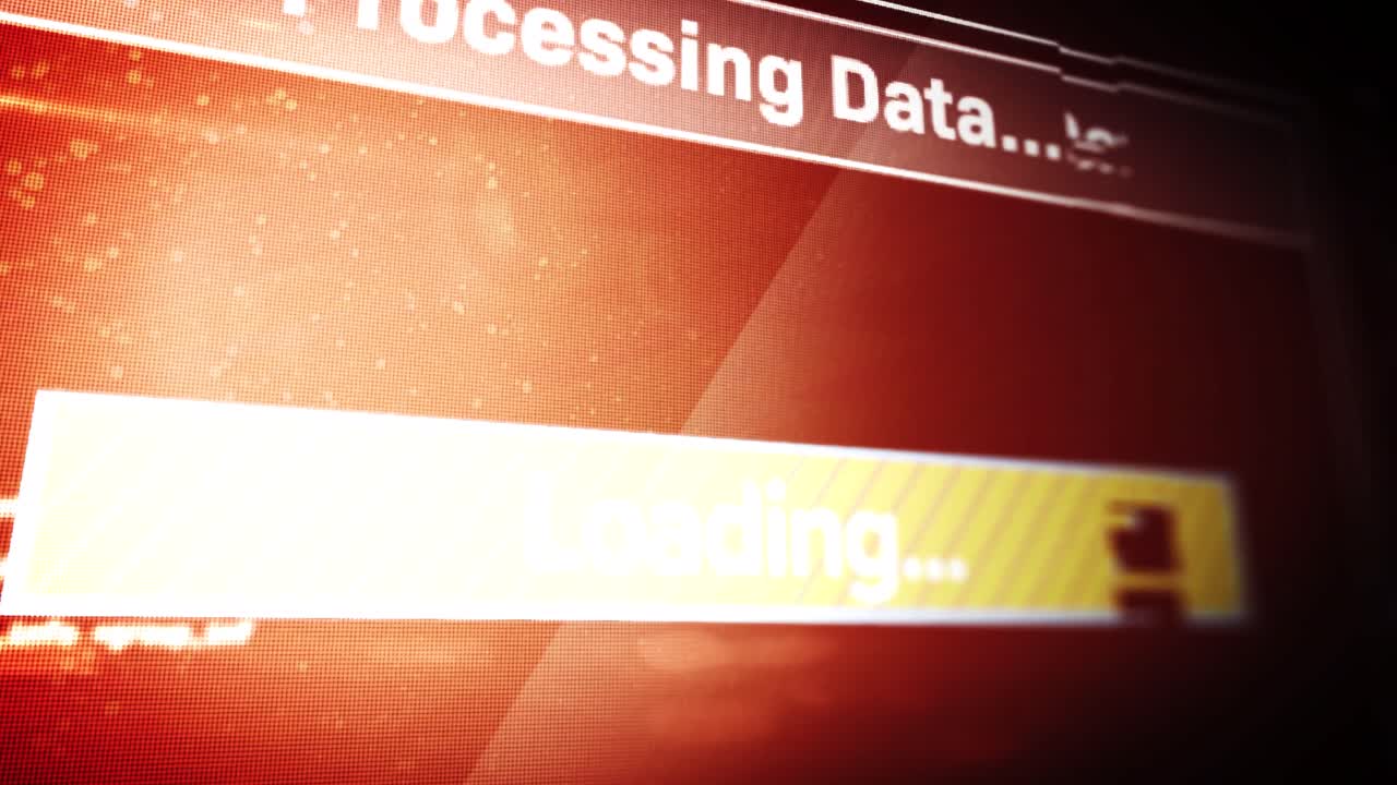 animación del procesamiento de datos texto interfaz digital parpadeando en la pantalla