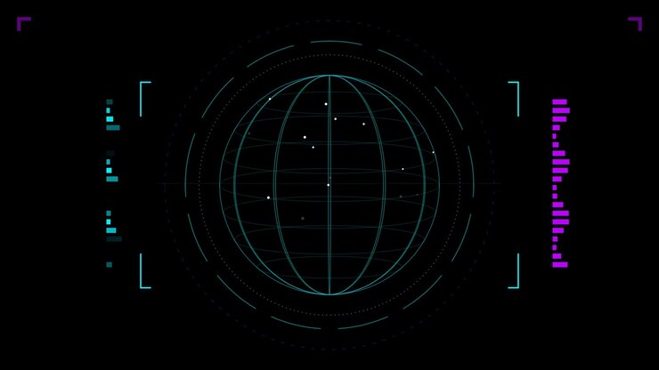 Digital Globe Interface With Data Visualization HUD