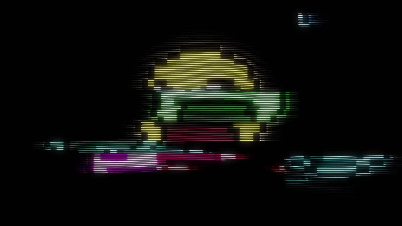 네온 픽셀 아트 캐릭터