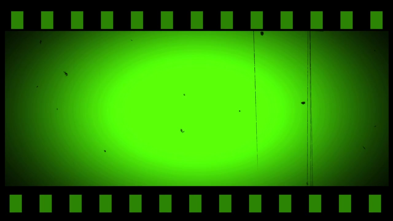 Sovrapposizione di striscia di pellicola vintage su sfondo green screen