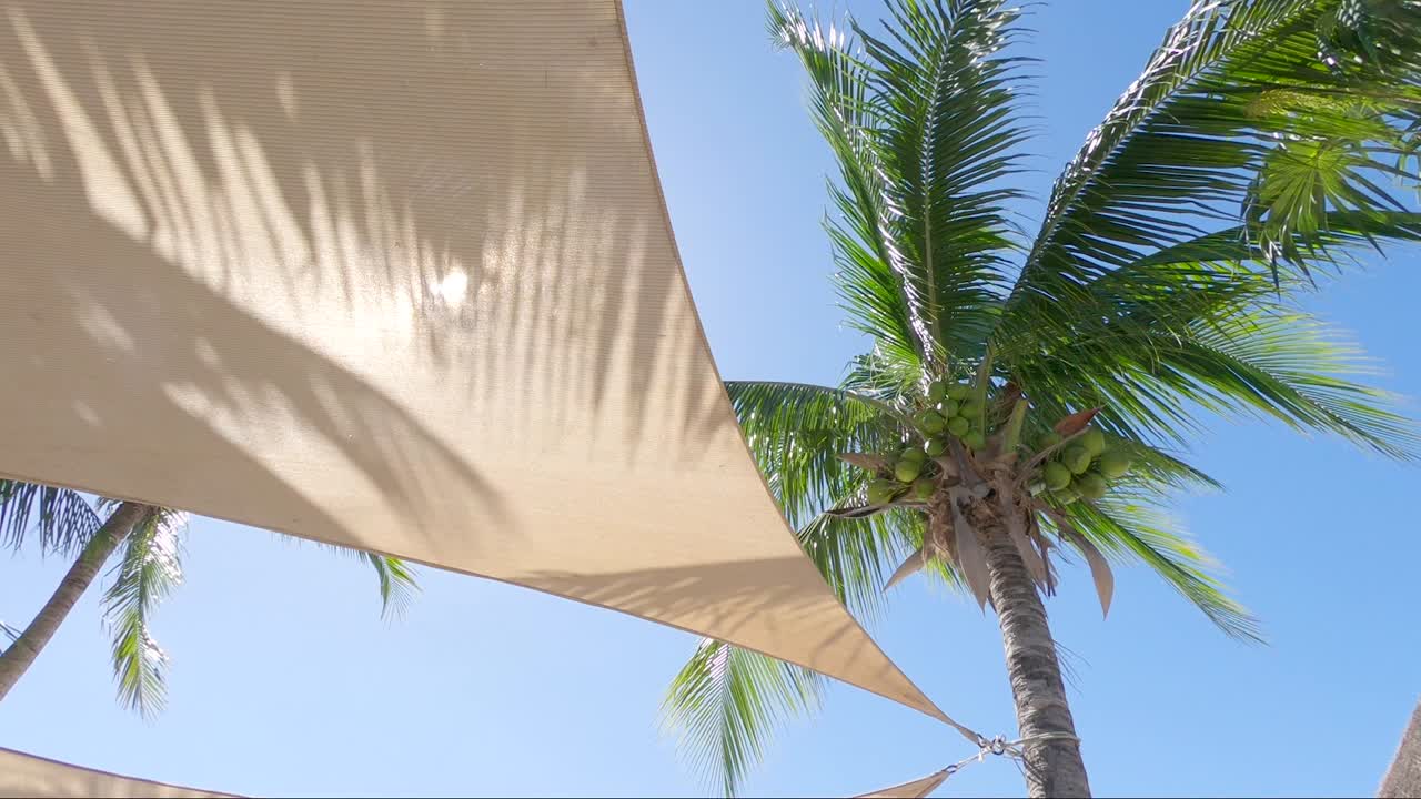 따뜻하고 화창한 날 천국의 그늘에서 휴식을 취하세요