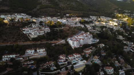 beautiful township of mijas in andalusia, spain, aerial drone view