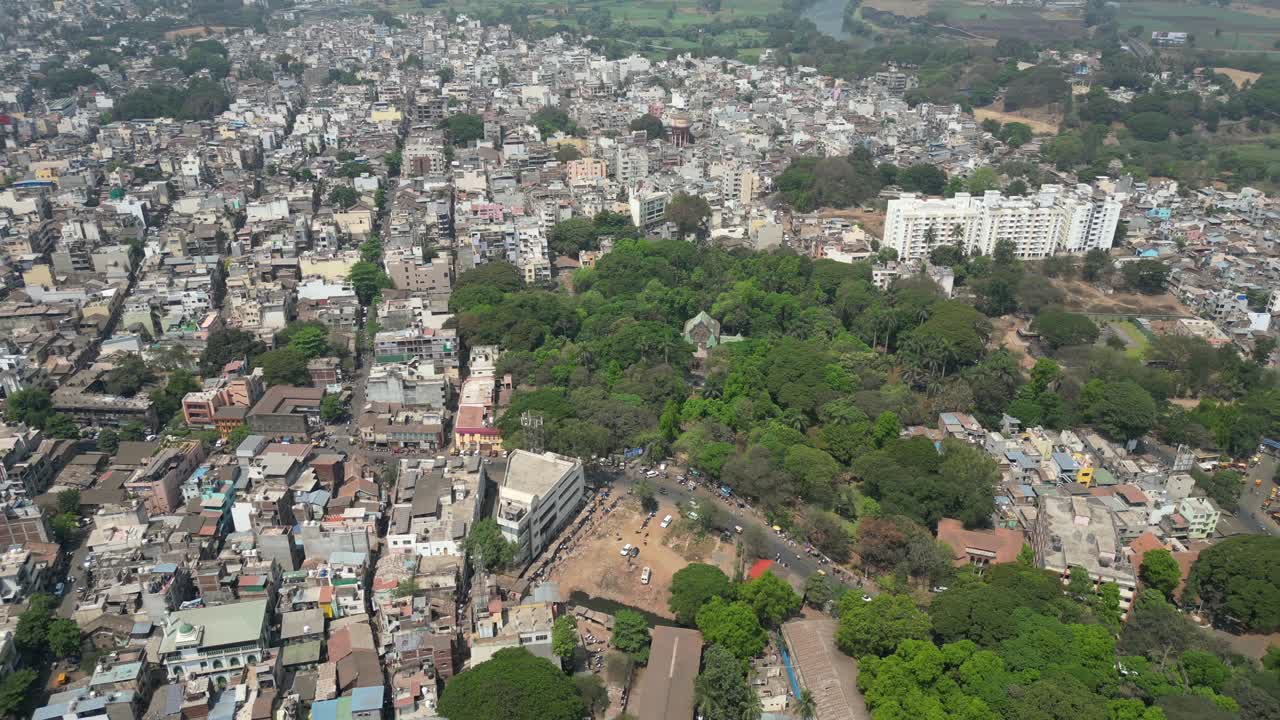museo del ayuntamiento de vista de pájaro de primer plano en kolhapur en maharashtra