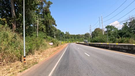 progression through a curve on a rural road