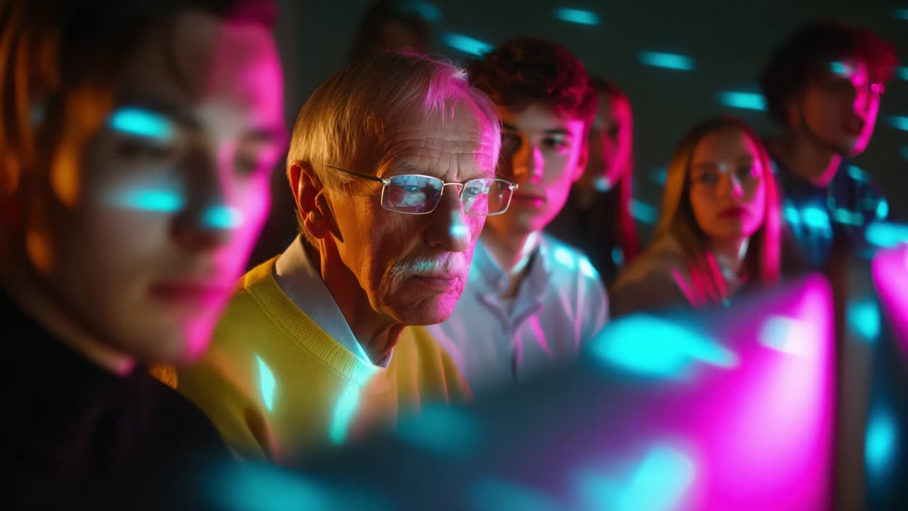 Group of people looking at something