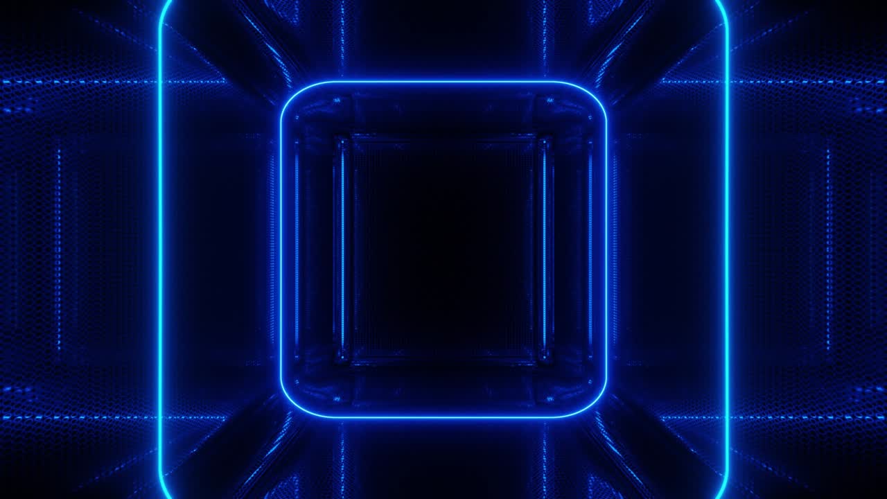 habitación de neón de bucle vj. habitación de espejo con luz de neón en movimiento. luz. bg festivo abstracto con reflejo brillante. luces de discoteca de habitación oscura. bg de bucle sin costuras con luz de neon. club nocturno de estilo de neón brillante bg.