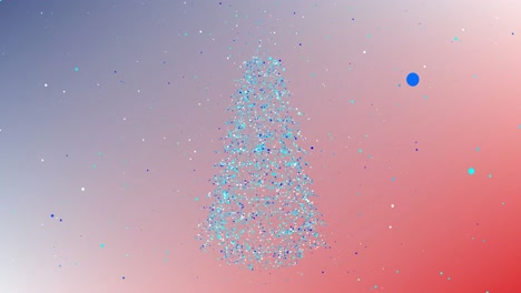 animation of confetti falling over christmas tree