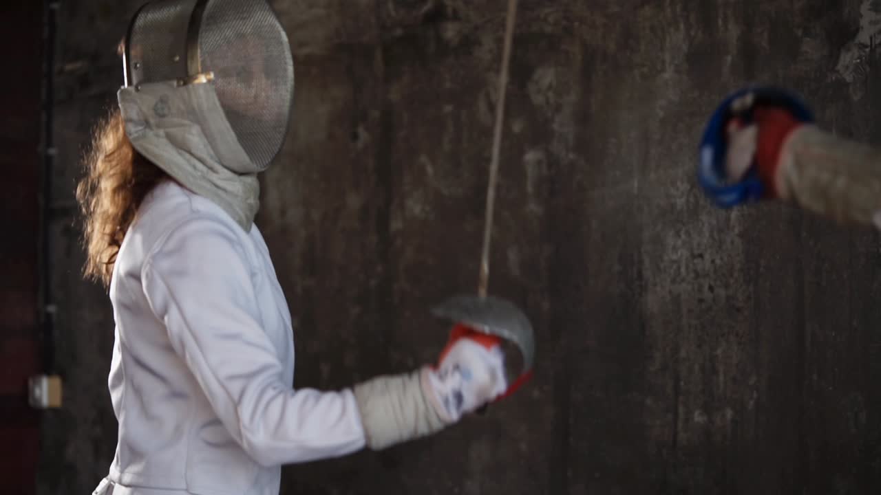 Female Fencer in Action