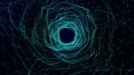 wireframe tunnel, abstract digital cyber wireframe light tunnel background, future system programming and data transfer concept for presentation opening company blue theme, 4k motion graphic footage.